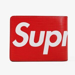 Louis Vuitton X Supreme Slender Red Epi Leather Billfold Wallet